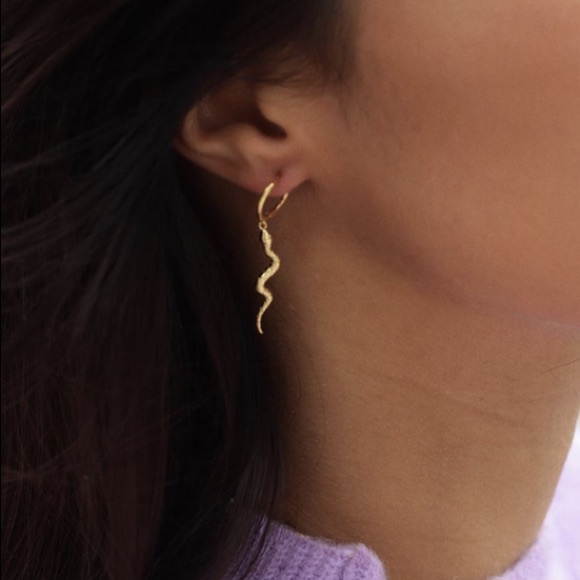 Snake small hoop earrings - Picture 2 of 4